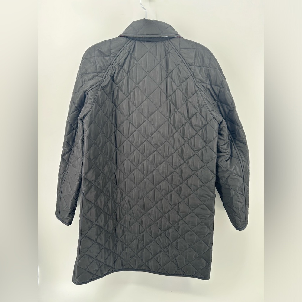 NWT $1350 Burberry Women’s Tything Diamond Quilted Double Coat Black Size M - Picture 5 of 16